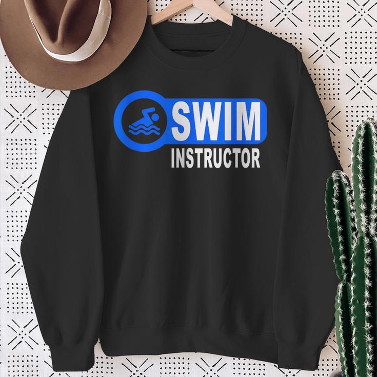 Swim Instructor Swimming Teacher Swimmer In Pool Graphic Art Sweatshirt Gifts for Old Women