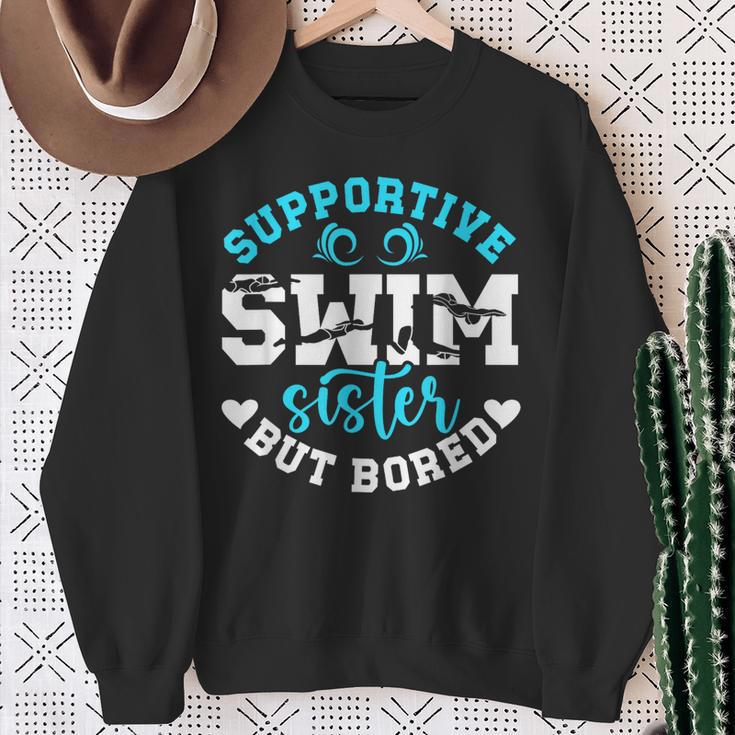 Swim Sister Supportive Swimming Sister Of A Swimmer Sis Sweatshirt Gifts for Old Women Swim Sister Supportive Swimming Sister Of A Swimmer Sis Sweatshirt Gifts for Old Women