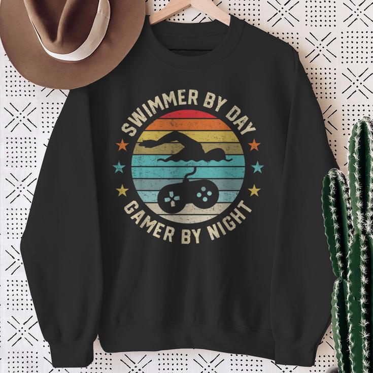 Swimmer By Day Gamer By Night Swimming Swim Lover Gaming Sweatshirt Gifts for Old Women Swimmer By Day Gamer By Night Swimming Swim Lover Gaming Sweatshirt Gifts for Old Women