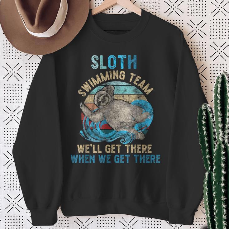 Swimmer Swim Sloth Swimming Team Retro Sweatshirt Gifts for Old Women Swimmer Swim Sloth Swimming Team Retro Sweatshirt Gifts for Old Women