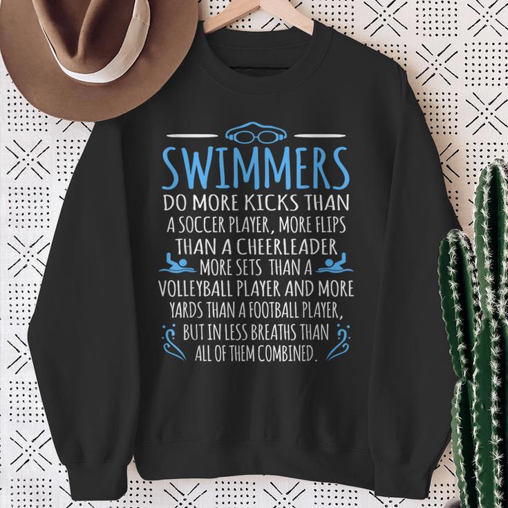 Swimmers Facts Swimming Swim Coach Men Women Graphic Small Sweatshirt Gifts for Old Women Swimmers Facts Swimming Swim Coach Men Women Graphic Small Sweatshirt Gifts for Old Women