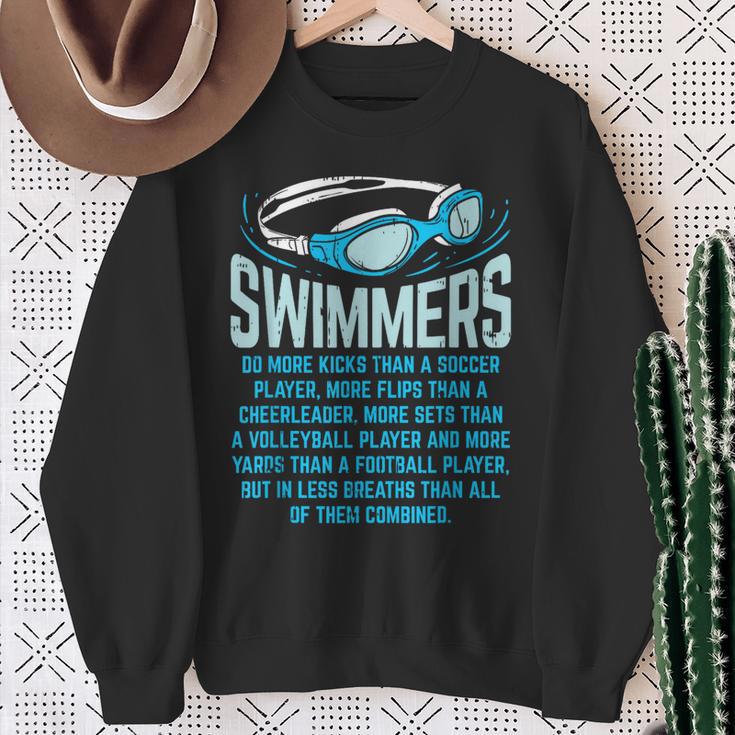 Swimmers Do More Kicks I For Swimming Lovers Sweatshirt Gifts for Old Women