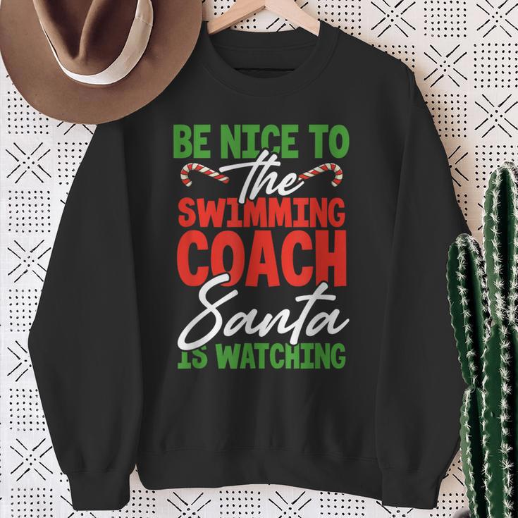 Swimming Coach Christmas Xmas Swimming Santa Sweatshirt Gifts for Old Women Swimming Coach Christmas Xmas Swimming Santa Sweatshirt Gifts for Old Women