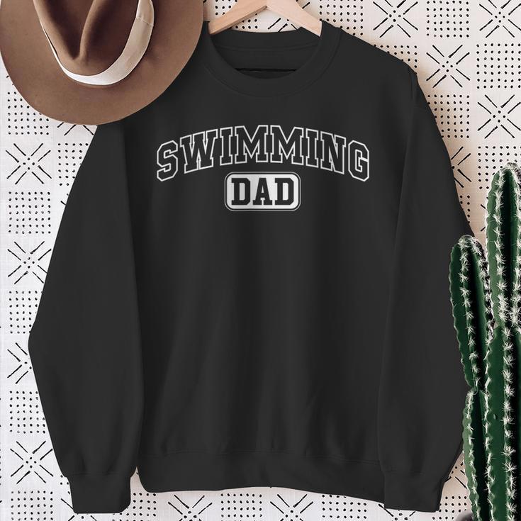 Swimming Dad Athletic Lettering Fathers Day Coach Sweatshirt Gifts for Old Women Swimming Dad Athletic Lettering Fathers Day Coach Sweatshirt Gifts for Old Women