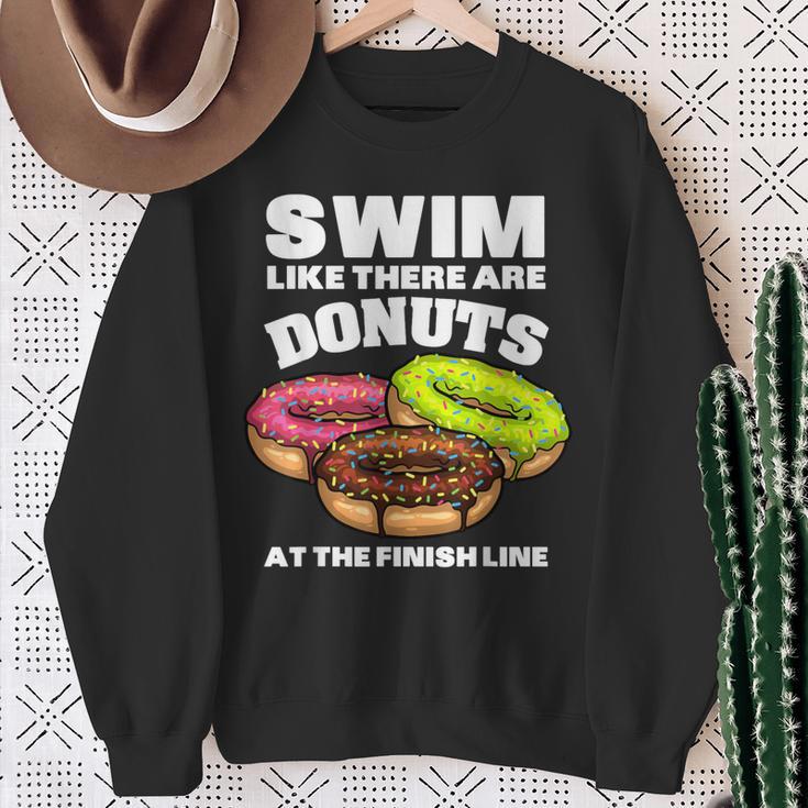 Swimming Donut Men Women Swimmer Sports Athlete Sweatshirt Gifts for Old Women Swimming Donut Men Women Swimmer Sports Athlete Sweatshirt Gifts for Old Women