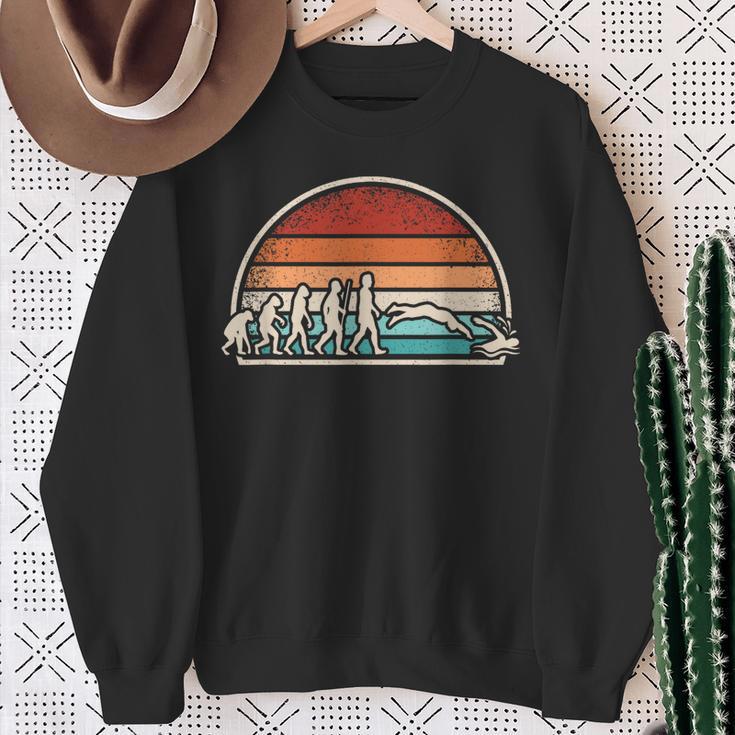 Swimming Evolution Retro Swim Swimmer Men Women Sweatshirt Gifts for Old Women Swimming Evolution Retro Swim Swimmer Men Women Sweatshirt Gifts for Old Women