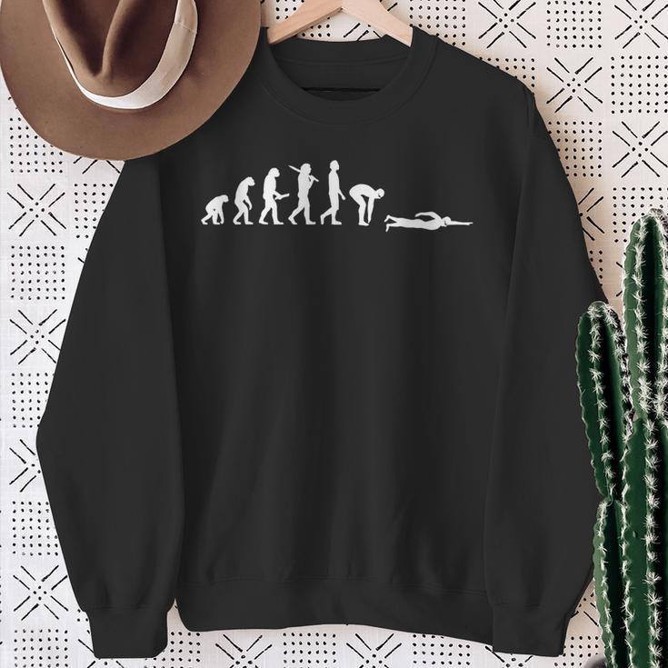 Swimming Evolution For Swimmers Sweatshirt Gifts for Old Women Swimming Evolution For Swimmers Sweatshirt Gifts for Old Women