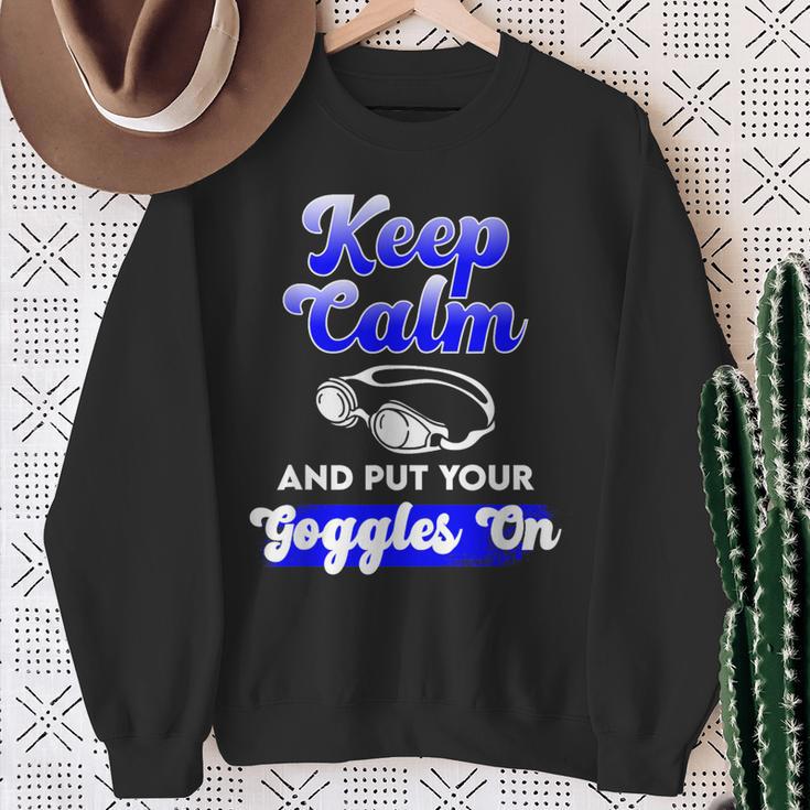 Swimming Goggles Saying Swim Team Gear Sweatshirt Gifts for Old Women