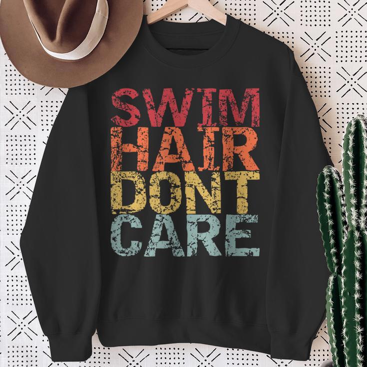 Swimming Pool Diving Sport Swimmer Swim Hair Dont Care Sweatshirt Gifts for Old Women