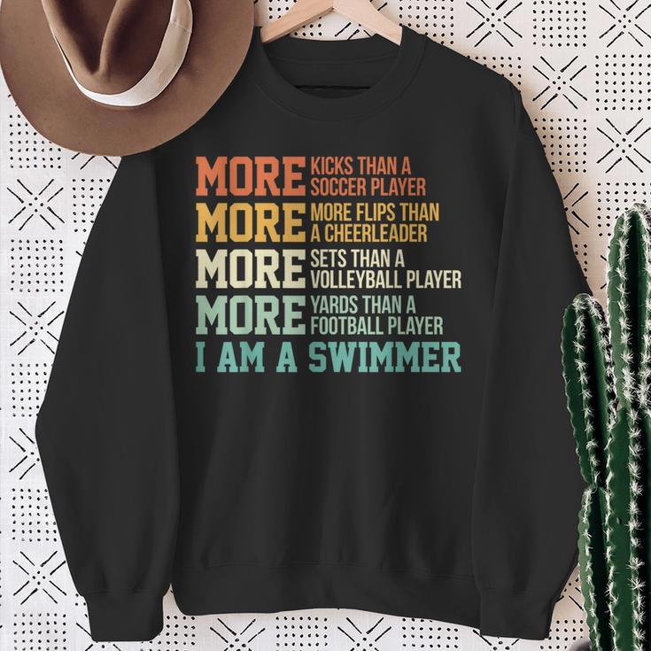 Swimming Saying Swim Swimmer Sweatshirt Gifts for Old Women