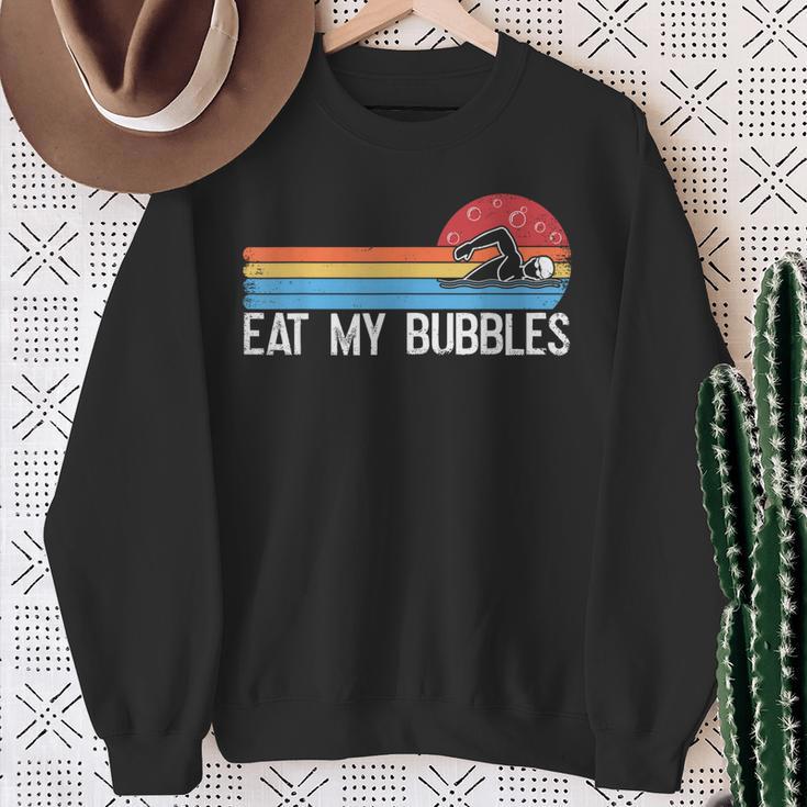 Swimming Swimmer Eat My Bubbles Swim Retro Sweatshirt Gifts for Old Women Swimming Swimmer Eat My Bubbles Swim Retro Sweatshirt Gifts for Old Women