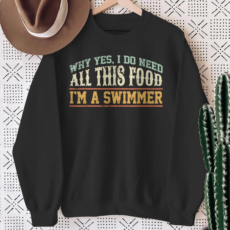Swimming Swimmer Eating Swim Sweatshirt Gifts for Old Women Swimming Swimmer Eating Swim Sweatshirt Gifts for Old Women