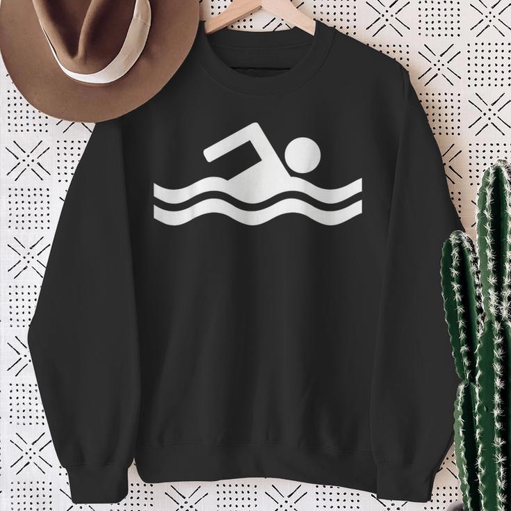 Swimming Symbol Sweatshirt Gifts for Old Women Swimming Symbol Sweatshirt Gifts for Old Women