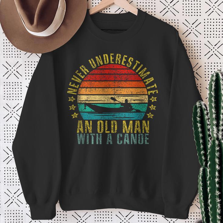 Never Underestimate An Old Man With a Canoe Retro Sleeveless Sweatshirt Gifts for Old Women Never Underestimate An Old Man With a Canoe Retro Sleeveless Sweatshirt Gifts for Old Women