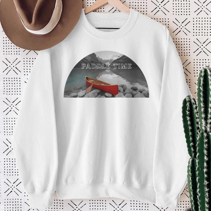 Canoe Lover Time To Paddle Raglan Baseball Tee Sweatshirt Gifts for Old Women