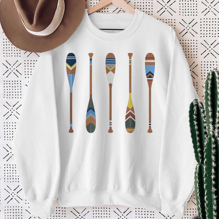 Colorful Painted Oars Paddle Nautical CanoeShirt Sweatshirt Gifts for Old Women Colorful Painted Oars Paddle Nautical CanoeShirt Sweatshirt Gifts for Old Women