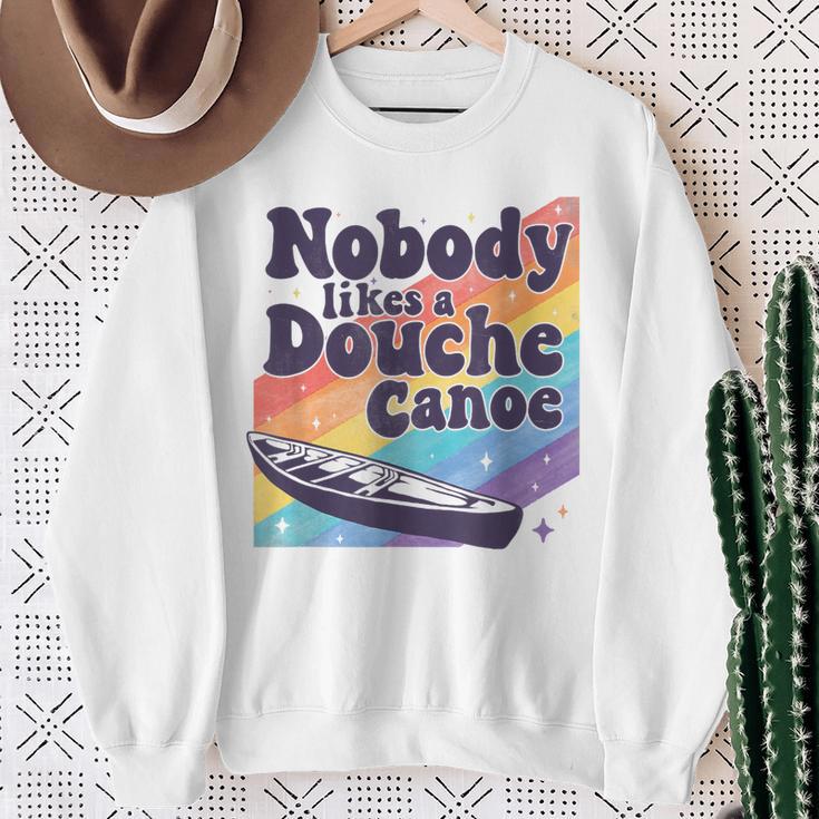 Don’t Be a Douche Canoe Saying Sweatshirt Gifts for Old Women