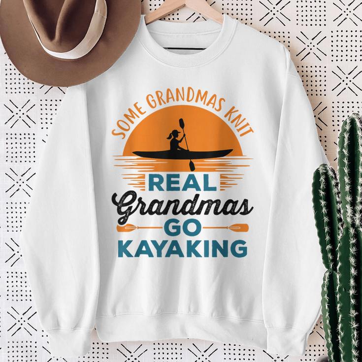 Real Grandmas Go Kayaking Yak Kayak Women Canoe Kayaker Sweatshirt Gifts for Old Women