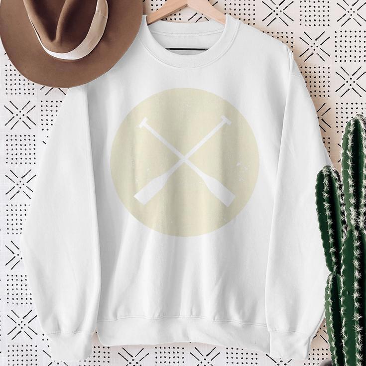 Retro Vintage Canoe Paddles Crossing Canoe & Kayaking Sweatshirt Gifts for Old Women
