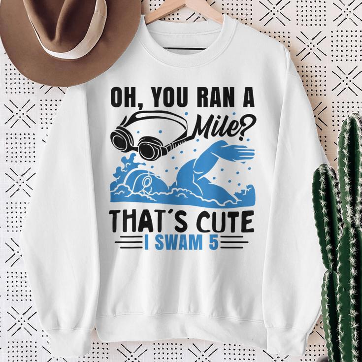 Swimmer Swimming Sweatshirt Gifts for Old Women