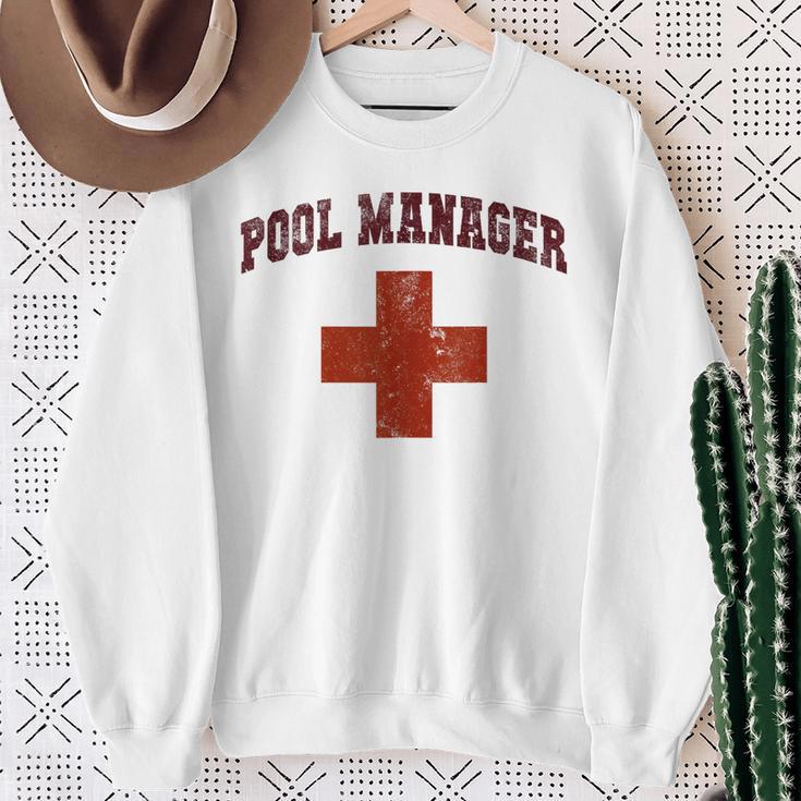 Swimming Pool Manager Beach Vacay Lifeguards Swim Cruise Sweatshirt Gifts for Old Women