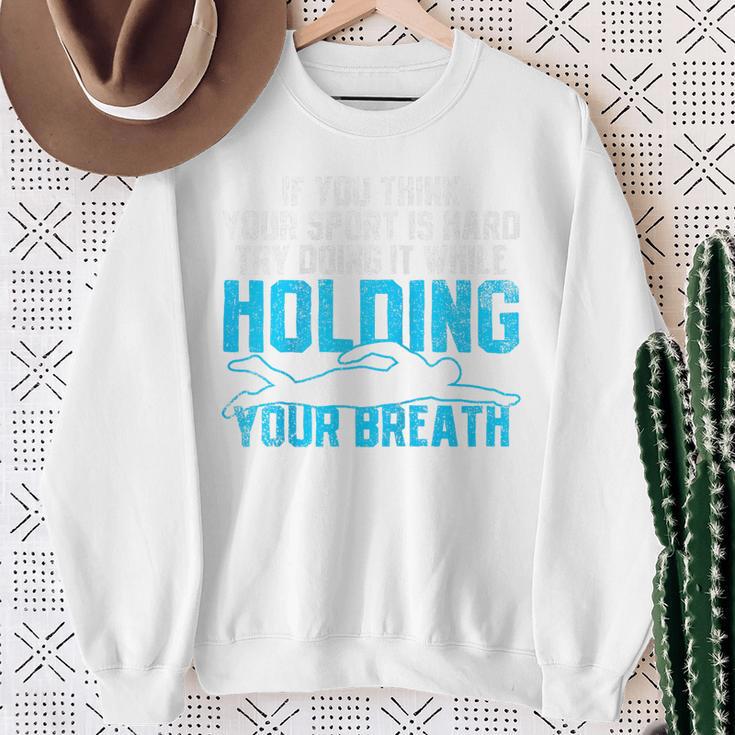 Swimming Swimmer Raglan Baseball Tee Sweatshirt Gifts for Old Women