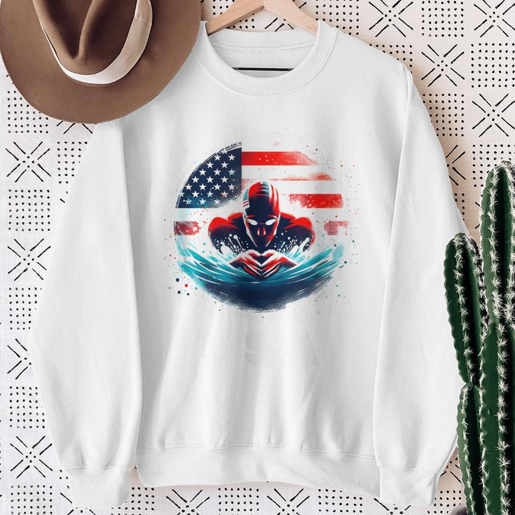 Swimming United States American Swimming Apparel Swimming Sweatshirt Gifts for Old Women Swimming United States American Swimming Apparel Swimming Sweatshirt Gifts for Old Women