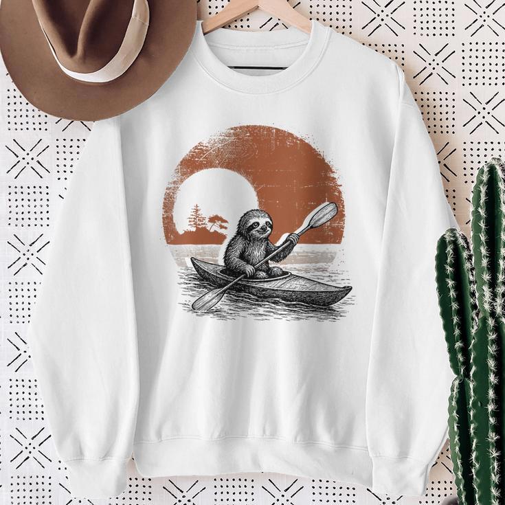 Women's Kayaking Sloth Kayak Kayaker Canoe Paddling Sweatshirt Gifts for Old Women