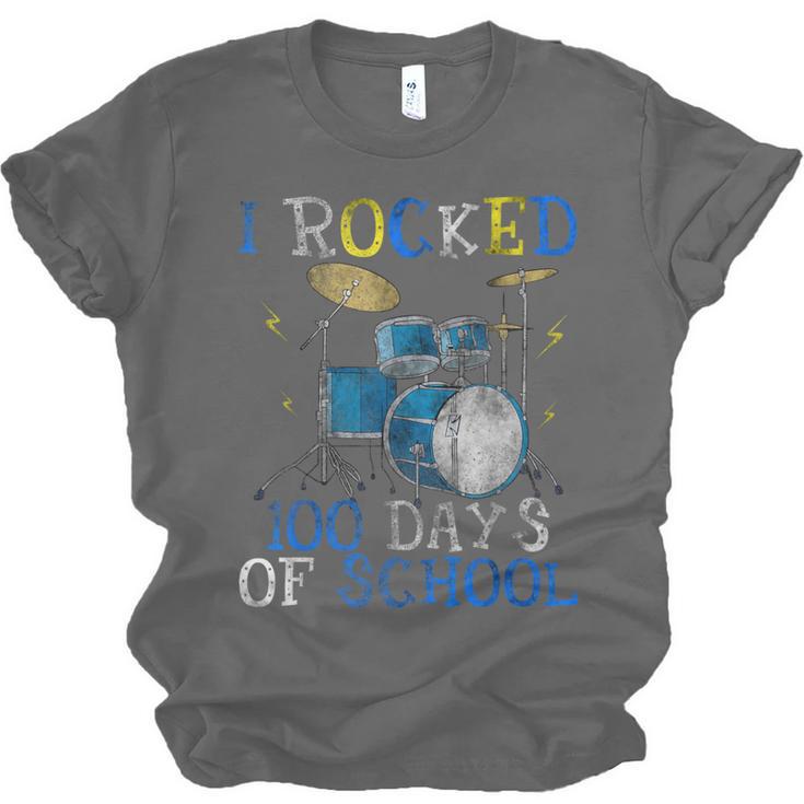 100th Day Of School T Shirt Happy 100 Days Drum Kit Music Unisex Jersey T-Shirt, trending gift