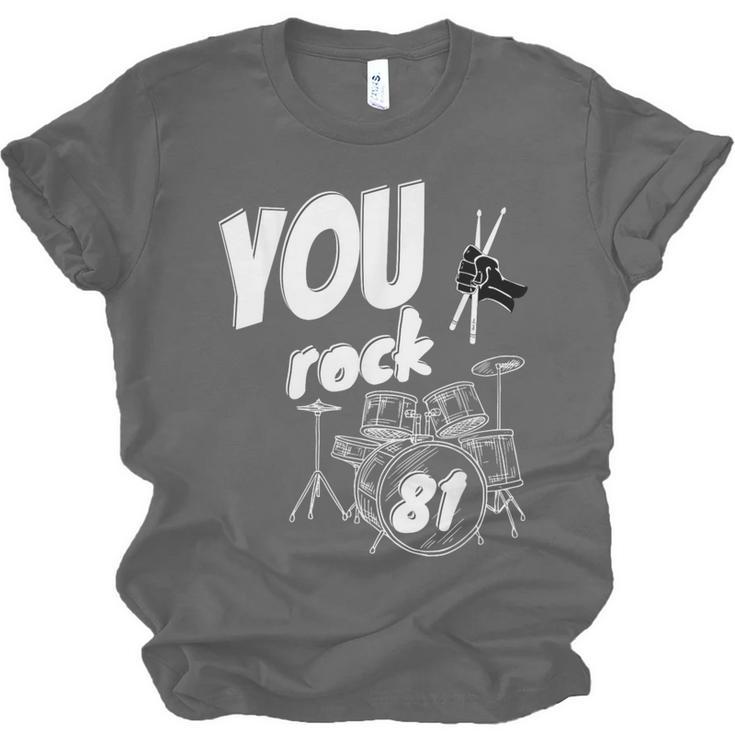 Drum Kit Drummer 81 Years 81st Birthday Men Women Unisex Jersey T-Shirt, trending gift Drum Kit Drummer 81 Years 81st Birthday Men Women Unisex Jersey T-Shirt, trending gift