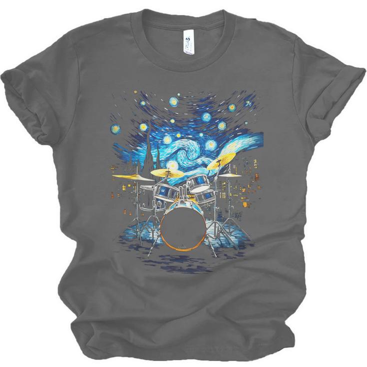 Drum Kit Percussionist Drummer Van Gogh Drums Unisex Jersey T-Shirt, trending gift Drum Kit Percussionist Drummer Van Gogh Drums Unisex Jersey T-Shirt, trending gift