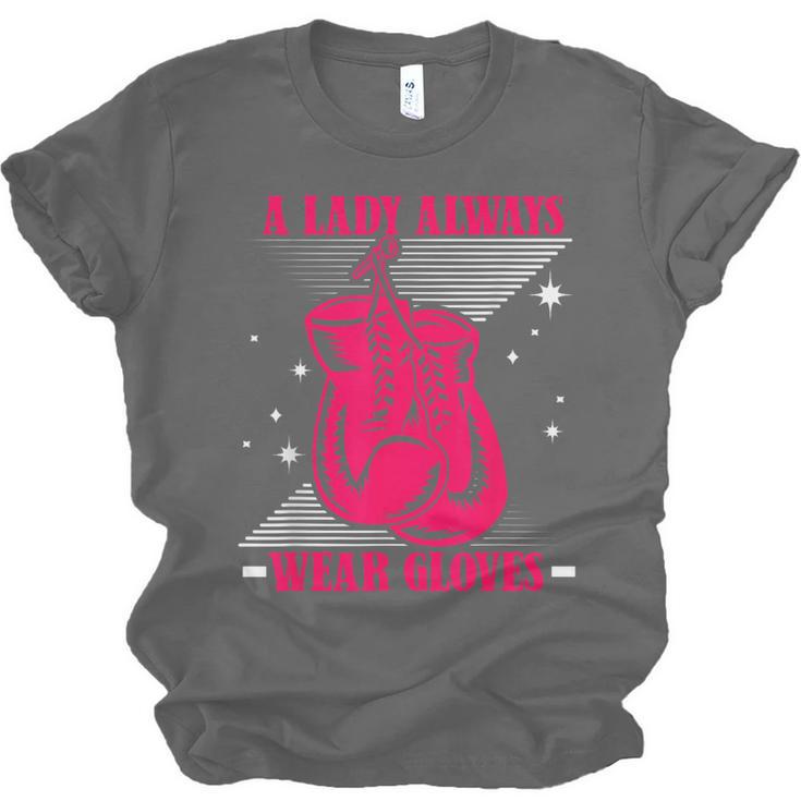 A Lady Always Wear Gloves Kickboxer Fan Muay Thai Boxing Unisex Jersey T-Shirt, trending gift