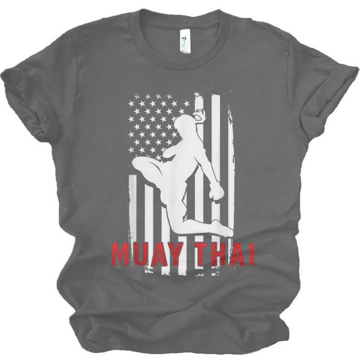 Muay Thai American Flag Fighter Patriotic Unisex Jersey T-Shirt, trending gift