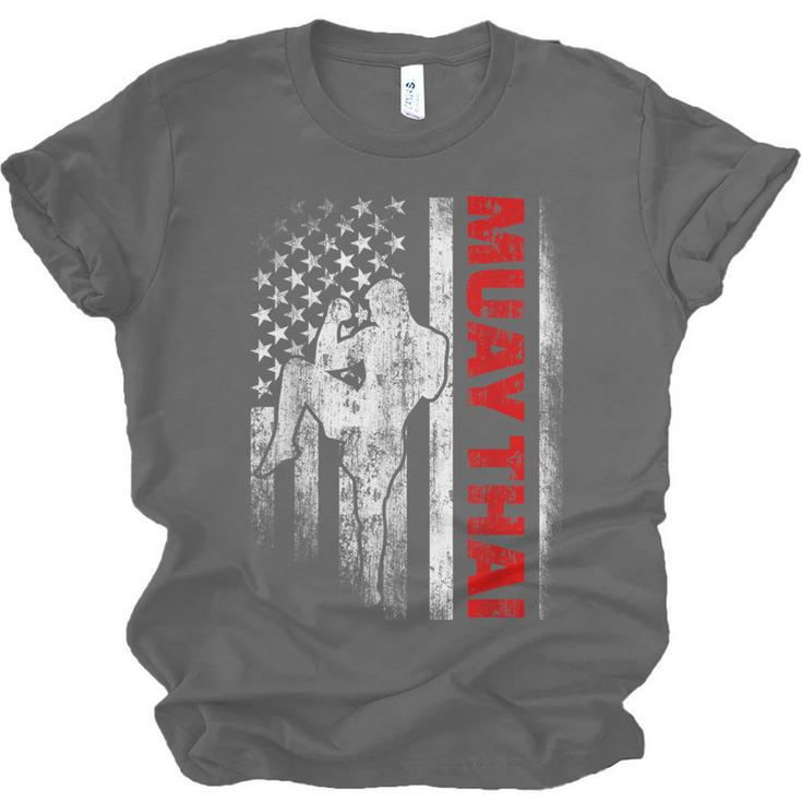 Muay Thai Boxing US American Flag Unisex Jersey T-Shirt, trending gift