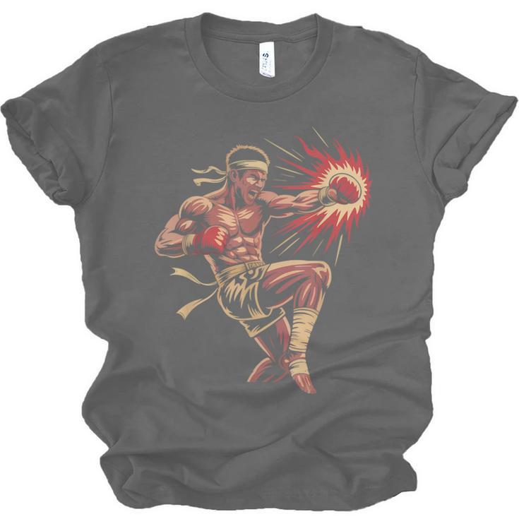 Muay Thai Fighter Southpaw Stance Minimal Silhouette Clean Unisex Jersey T-Shirt, trending gift
