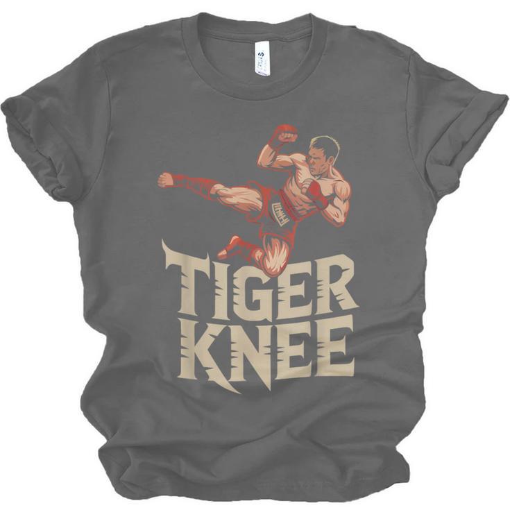 Muay Thai Fighter Tiger Knee Vintage Distressed Badge Unisex Jersey T-Shirt, trending gift Muay Thai Fighter Tiger Knee Vintage Distressed Badge Unisex Jersey T-Shirt, trending gift