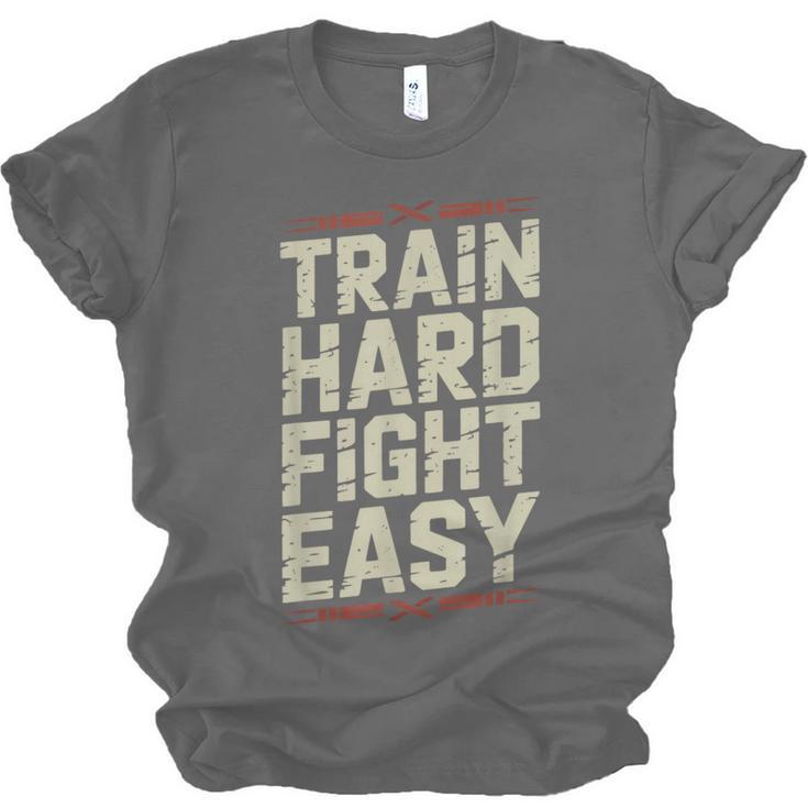 Muay Thai Fighter Train Hard Fight Easy Training Motivation Unisex Jersey T-Shirt, trending gift Muay Thai Fighter Train Hard Fight Easy Training Motivation Unisex Jersey T-Shirt, trending gift