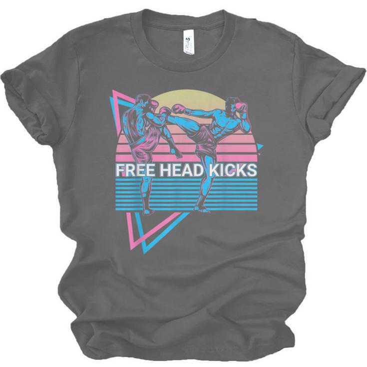 Muay Thai Kickboxing Retro Free Head Kicks Unisex Jersey T-Shirt, trending gift