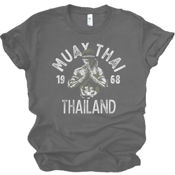 Muay Thai Thailand Vintage Tiger Fighter Training Small Unisex Jersey T-Shirt, trending gift