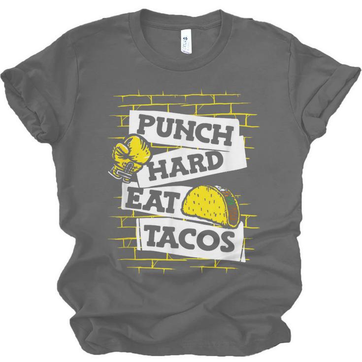 Punch Hard Eat Tacos Professional Boxer Muay Thai Boxing Unisex Jersey T-Shirt, trending gift Punch Hard Eat Tacos Professional Boxer Muay Thai Boxing Unisex Jersey T-Shirt, trending gift