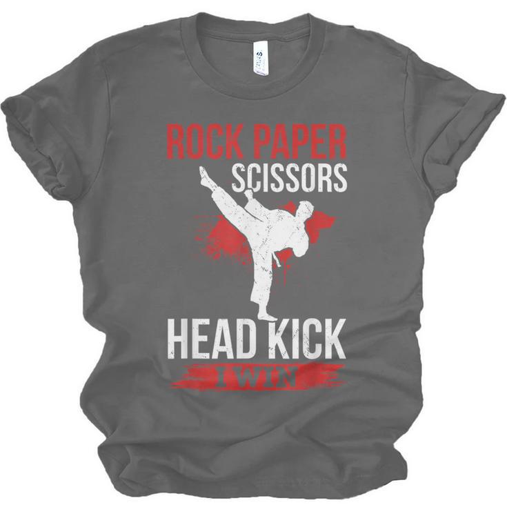 Rock Paper Scissors Head Kick I Win Muay Thai Unisex Jersey T-Shirt, trending gift