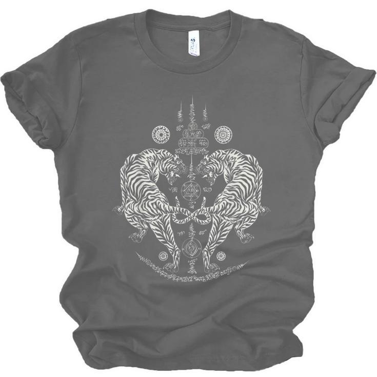 Sak Yant Thai Tattoo Twin Tiger For Muay Thai Fighter Boxing Unisex Jersey T-Shirt, trending gift