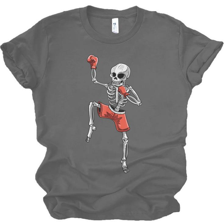 Skeleton Muay Thai Halloween Kickboxing MMA Fighter Costume Unisex Jersey T-Shirt, trending gift