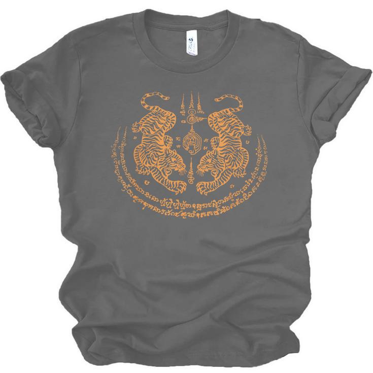 Twin Tiger Sak Yant Tattoo Muay Thai Thai Martial Arts Unisex Jersey T-Shirt, trending gift