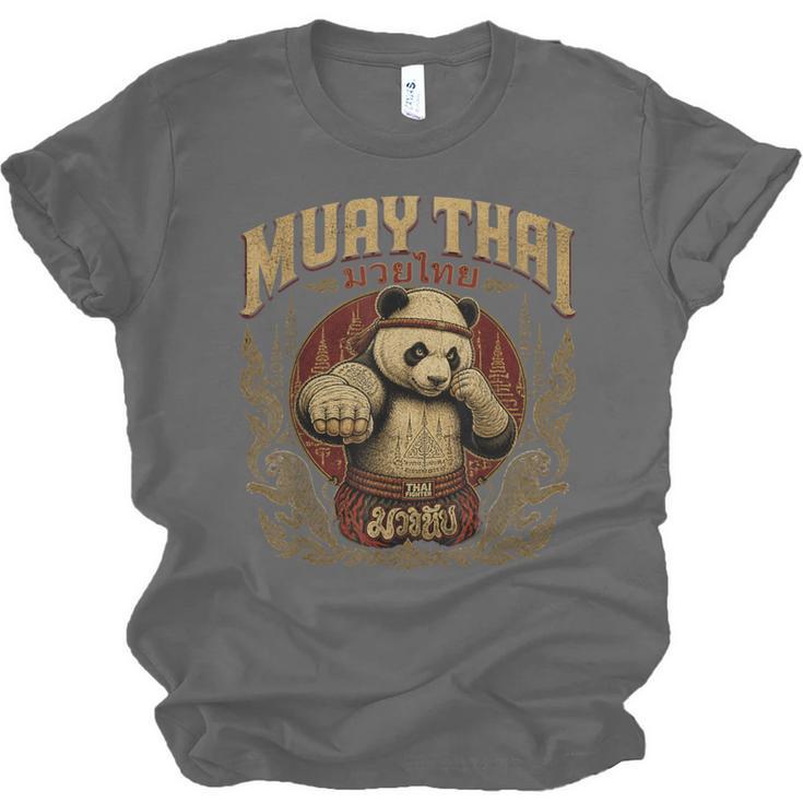 Vintage Muay Thai Gym Thai Boxing Training Fighter Panda Unisex Jersey T-Shirt, trending gift