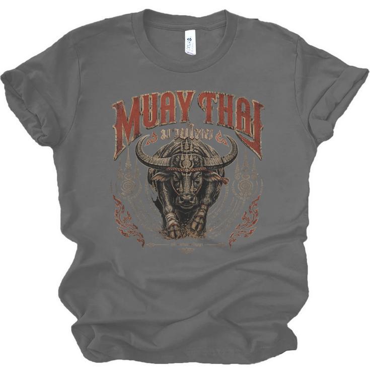 Vintage Muay Thai Trainer Thai Boxing Coach Art Buffalo Unisex Jersey T-Shirt, trending gift