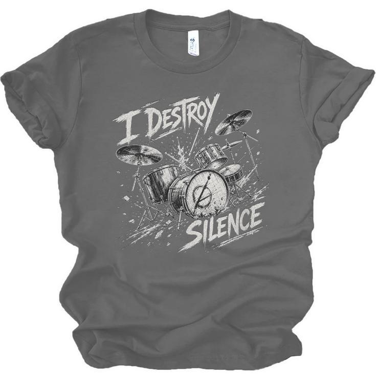 Women's Drum Kit I Destroy Silence Art Unisex Jersey T-Shirt, trending gift Women's Drum Kit I Destroy Silence Art Unisex Jersey T-Shirt, trending gift