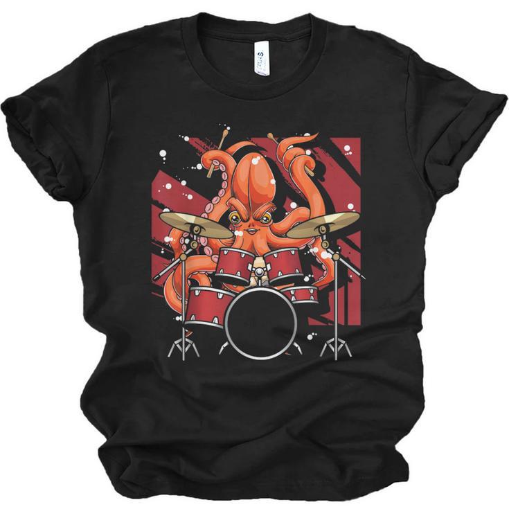 Animal Octopus Musician Drum Kit Octopus Drummer Unisex Jersey T-Shirt