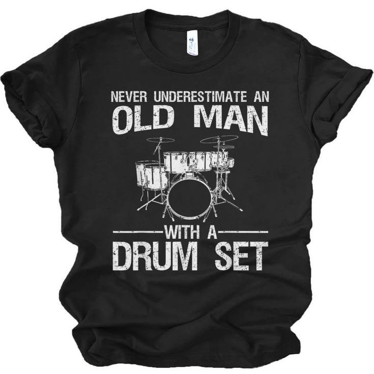 Cool Drummer Art Men Dad Drum Set Player Drum Kit Musician Unisex Jersey T-Shirt