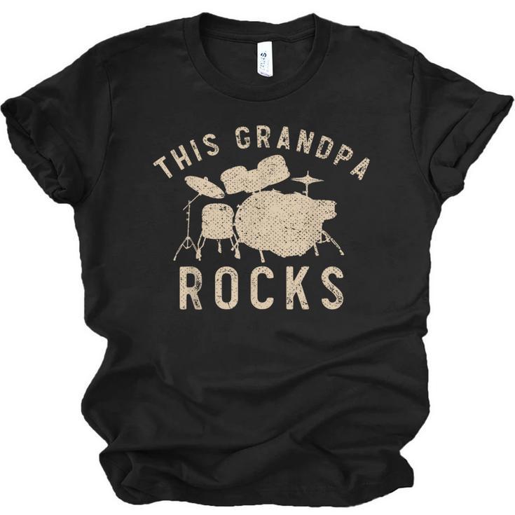 Dieser Opa Rockt Trommzeuger Drummer Musik Drum Kit Unisex Jersey T-Shirt